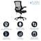 Flash Furniture Mesh Contemporary Chair, 17-1/4" to 20-3/4", Adjustable Arms, Black LeatherSoft/Mesh BL-X-5M-LEA-GG - alternate 3